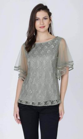 Olive Green Lace Top