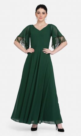 Eavan Green Flared Maxi Dress