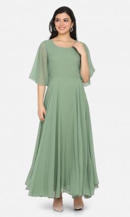 Eavan Green Solid Maxi Dress
