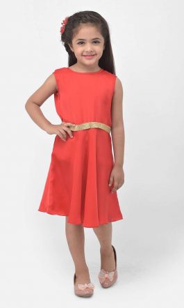 Eavan Girls Red A-Line Dress