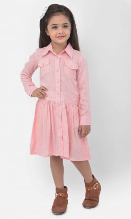 Eavan Girls Pink Shirt  Dress