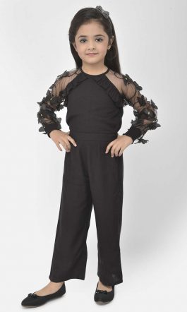 Eavan Girl Black Embellished Jumpsuit