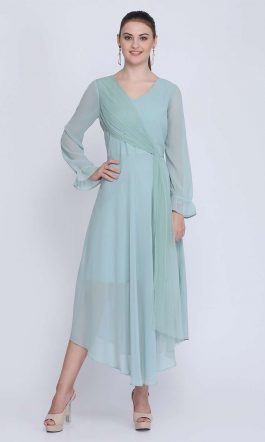 Eavan Mint Blue Fit & Flare Dress