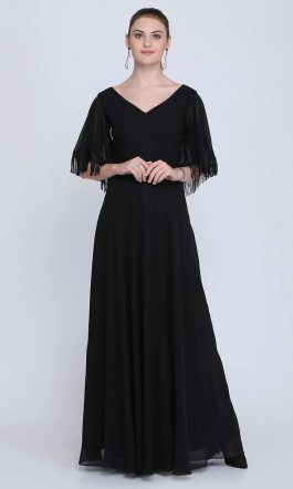 Eavan Black Flared Maxi Dress