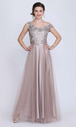 Eavan Grey Embroidered Gown