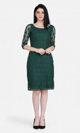 Eavan Green Lace Sheath Dress