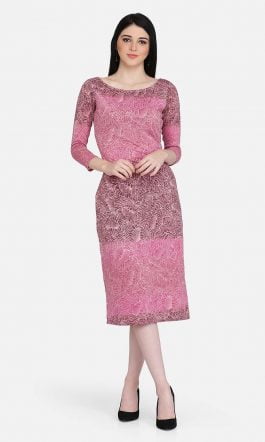 Eavan Pink Printed Sheath Dress