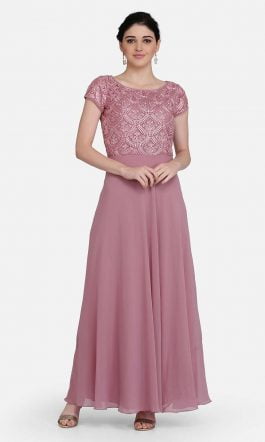 Eavan Pink Embroidered Maxi Dress