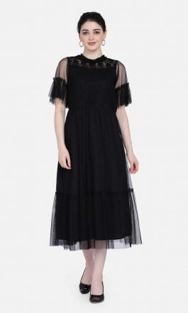 Eavan Black Midi Dress