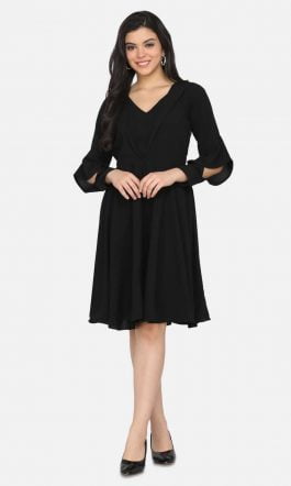 Eavan Black Converted Neck Dress