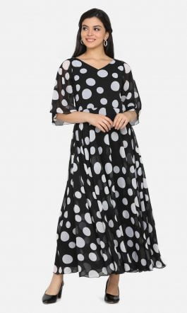 Eavan Black Polka Dot Maxi Dress