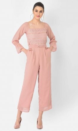 Eavan Pink Embellished Jumpsuit