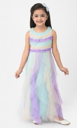 Eavan Girls Multi Colour Layered Maxi Dress