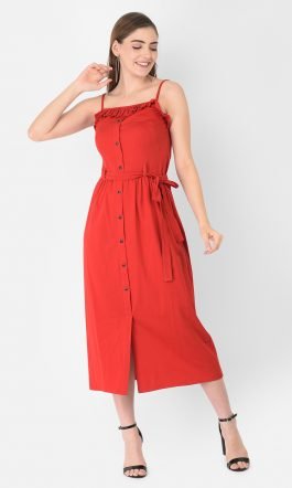 Eavan Red Solid Dress