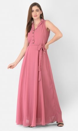 Eavan Pink Shirt Maxi Dress